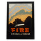 Poster vintage. Cartel vintage "El fuego destruye el bosque".-Artwork-Nacnic-A3-Marco Negro-Nacnic Estudio SL