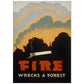 Poster vintage. Cartel vintage "El fuego destruye el bosque".-Artwork-Nacnic-A4-Sin marco-Nacnic Estudio SL
