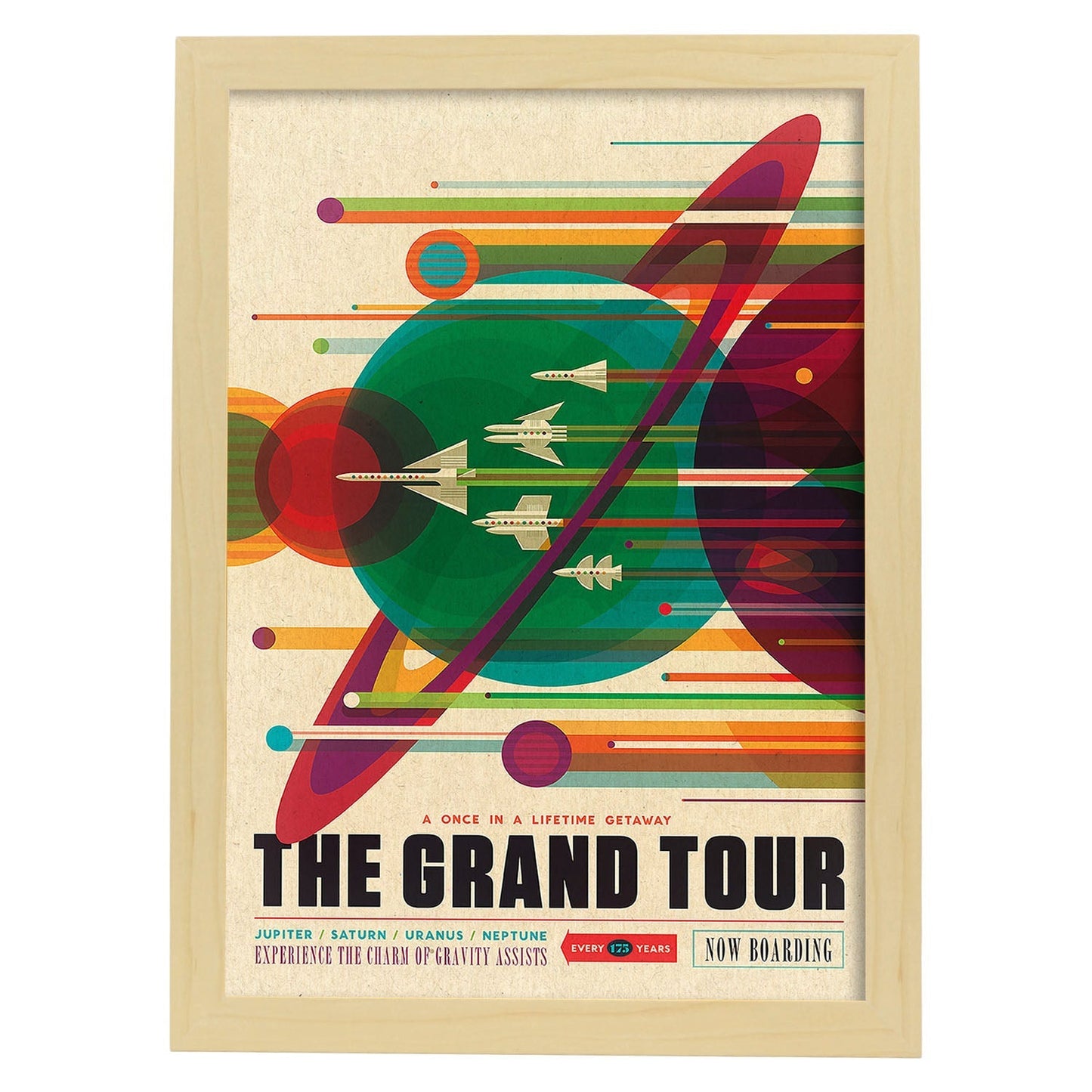 Poster vintage. Cartel vintage "El gran tour".-Artwork-Nacnic-A3-Marco Madera clara-Nacnic Estudio SL