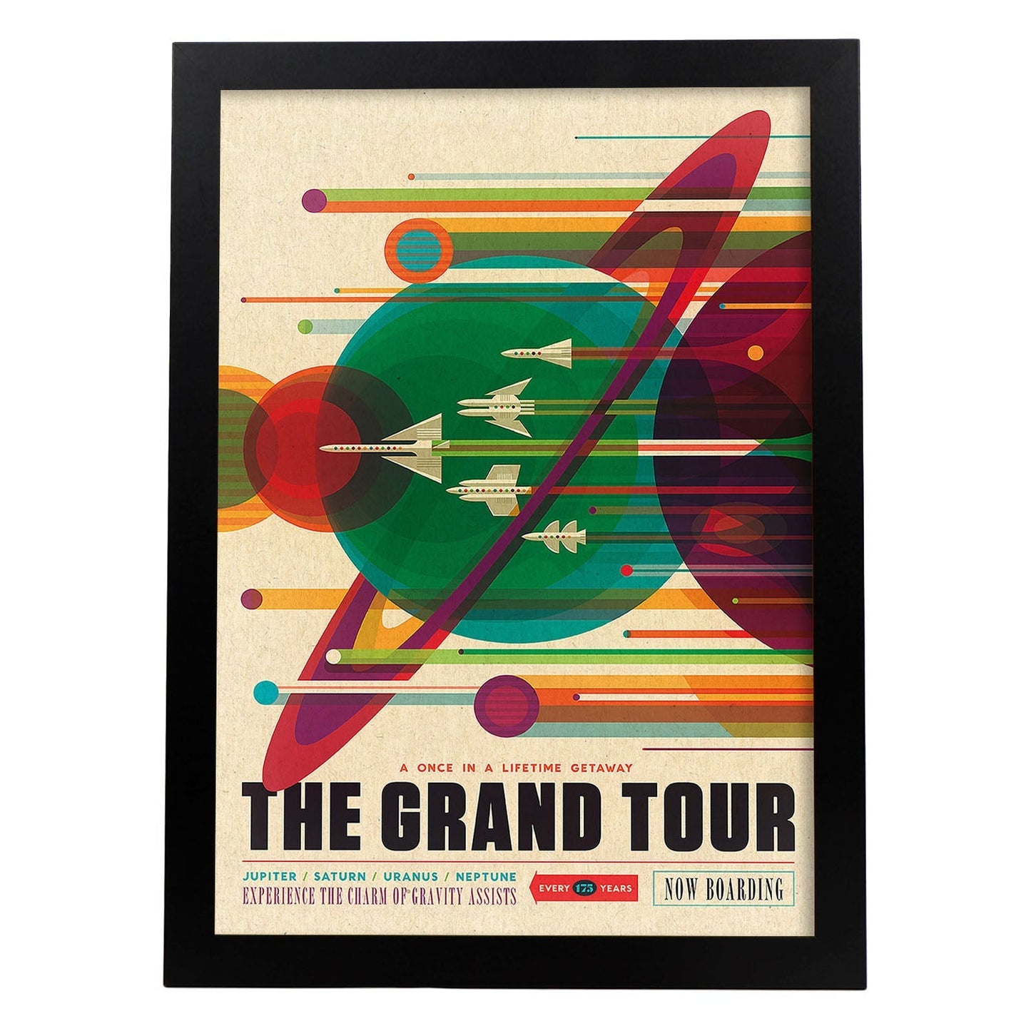 Poster vintage. Cartel vintage "El gran tour".-Artwork-Nacnic-A4-Marco Negro-Nacnic Estudio SL