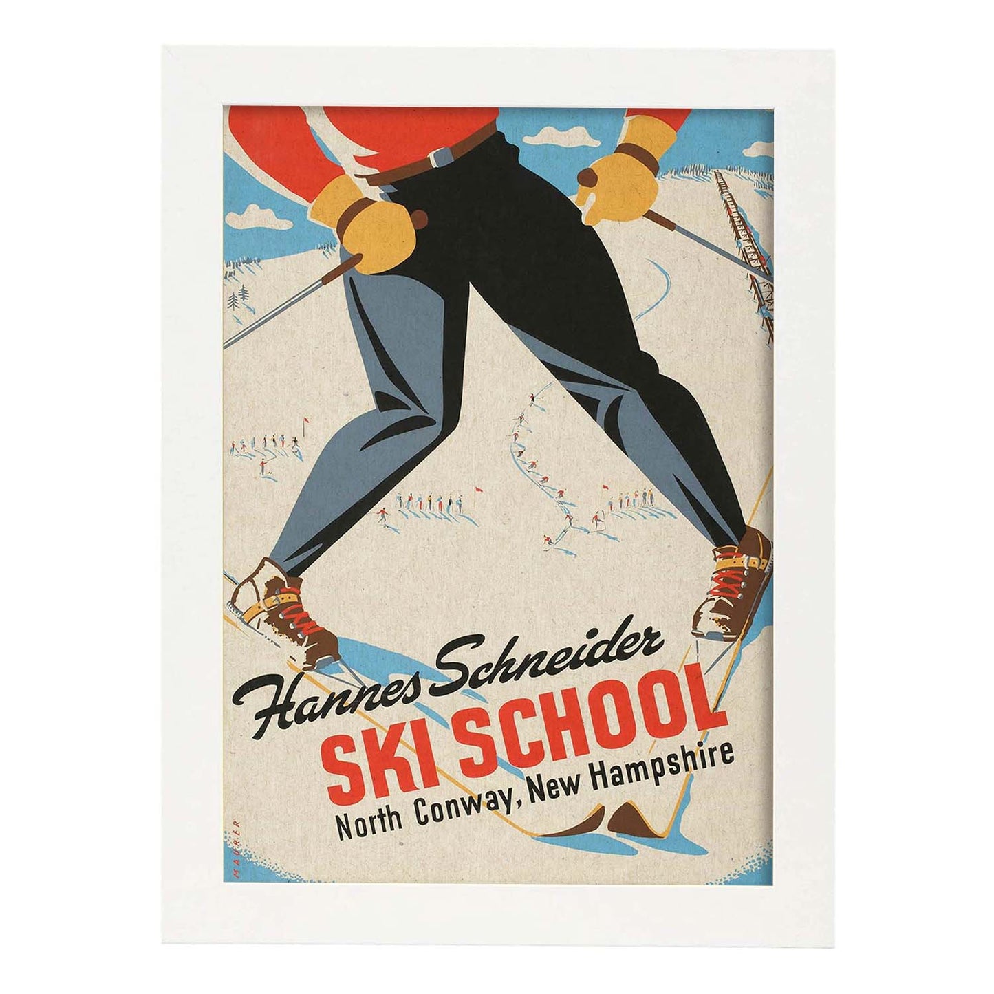 Poster vintage. Cartel Vintage "Escuela Sky Hannes Shneider en Conway".-Artwork-Nacnic-A3-Marco Blanco-Nacnic Estudio SL