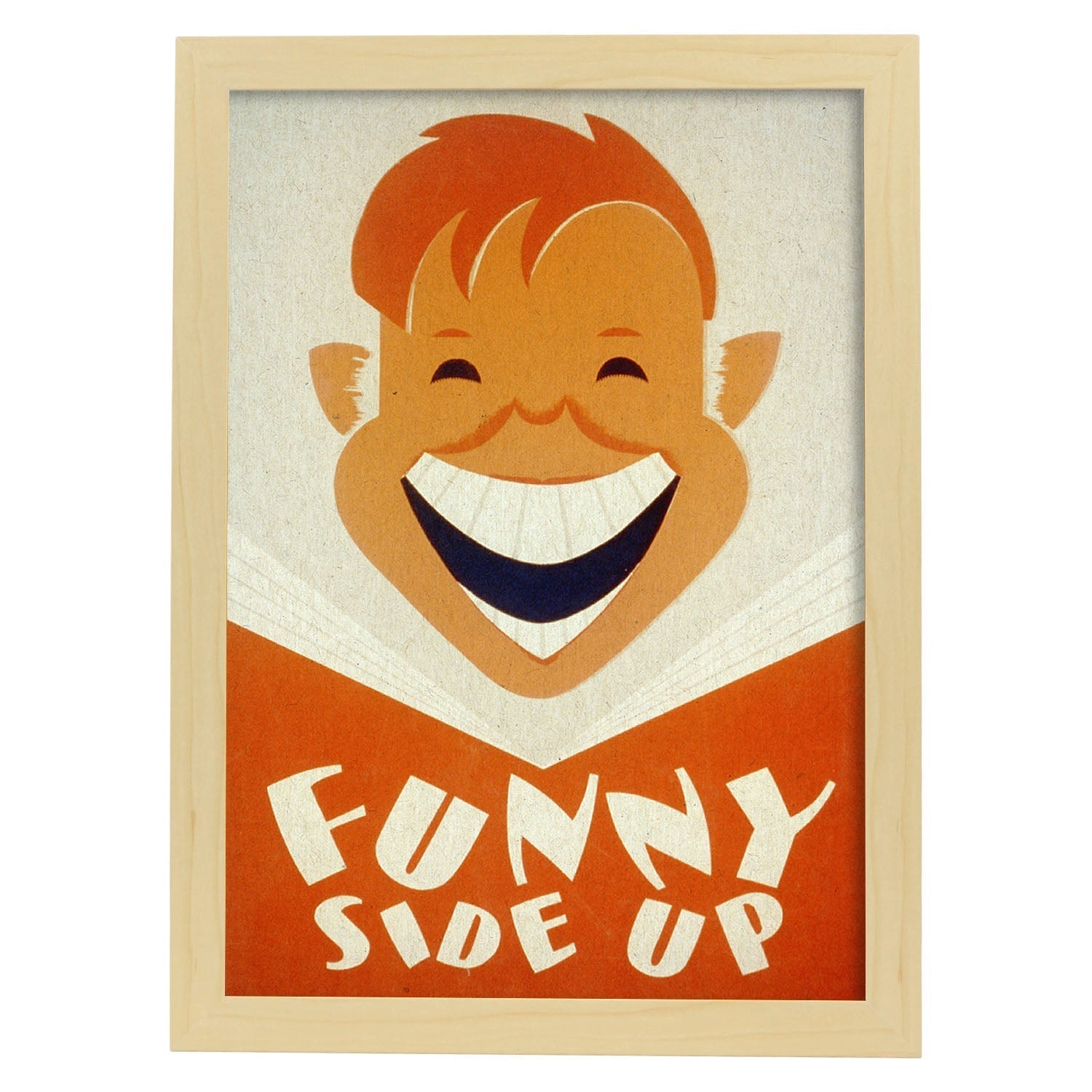 Poster vintage. Cartel vintage "Funny side up".-Artwork-Nacnic-A3-Marco Madera clara-Nacnic Estudio SL