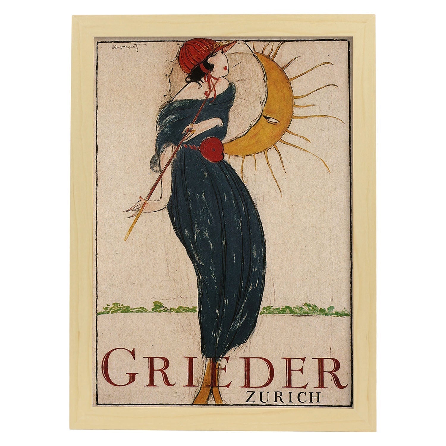 Poster vintage. Cartel Vintage "Grieder".-Artwork-Nacnic-A3-Marco Madera clara-Nacnic Estudio SL