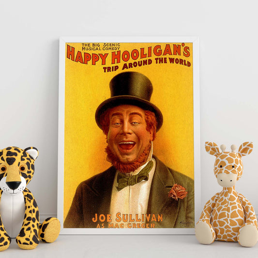 Poster vintage. Cartel vintage "Hooligans felices".-Artwork-Nacnic-Nacnic Estudio SL