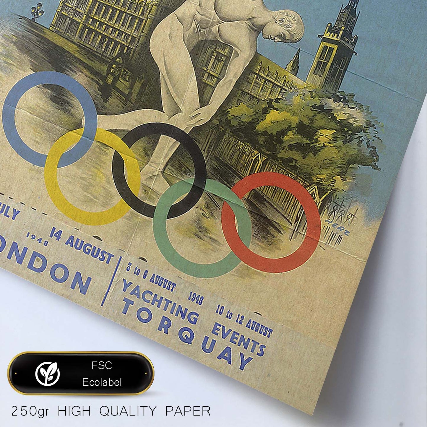 Poster vintage. Cartel vintage "Juegos olimpicos de Londres".-Artwork-Nacnic-Nacnic Estudio SL
