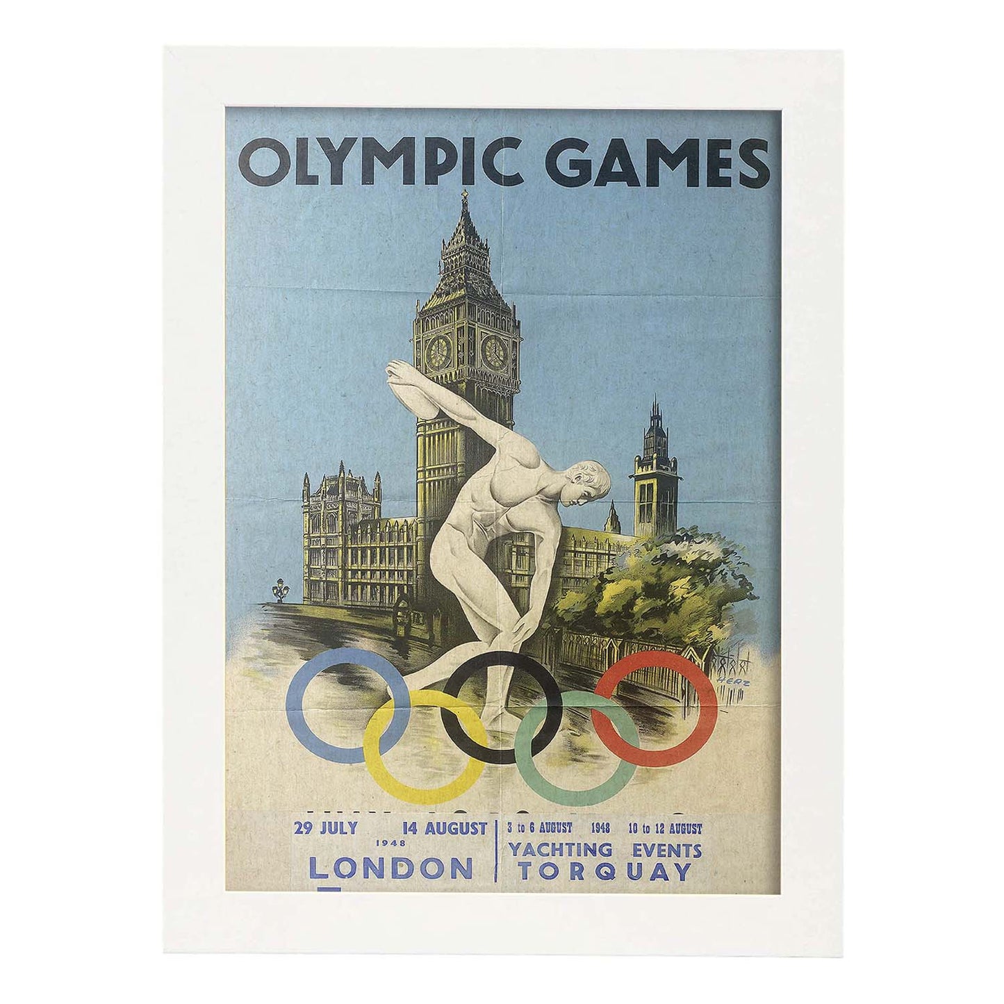 Poster vintage. Cartel vintage "Juegos olimpicos de Londres".-Artwork-Nacnic-A3-Marco Blanco-Nacnic Estudio SL