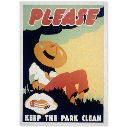 Poster vintage. Cartel vintage Limpia tu parque".-Artwork-Nacnic-A4-Sin marco-Nacnic Estudio SL