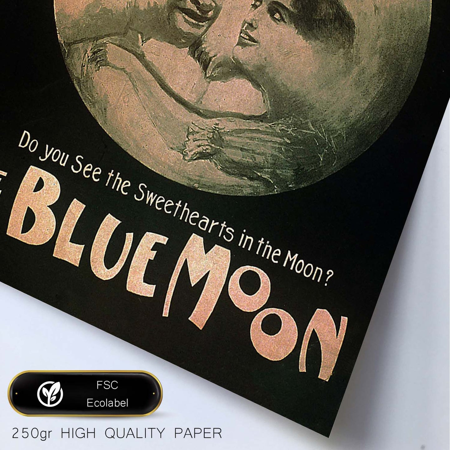 Poster vintage. Cartel vintage "Luna azul".-Artwork-Nacnic-Nacnic Estudio SL