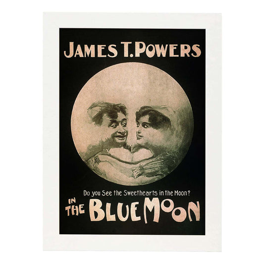 Poster vintage. Cartel vintage "Luna azul".-Artwork-Nacnic-A4-Marco Blanco-Nacnic Estudio SL