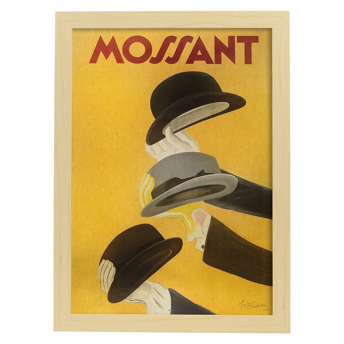 Poster vintage. Cartel vintage "Mossant" Leonetto Cappiello de 1938..-Artwork-Nacnic-A3-Marco Madera clara-Nacnic Estudio SL