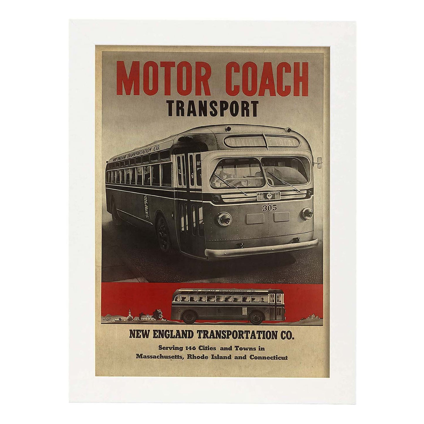 Poster vintage. Cartel vintage Motor Coach Transport de 1940.-Artwork-Nacnic-A3-Marco Blanco-Nacnic Estudio SL