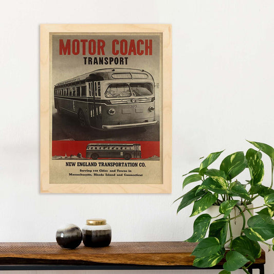Poster vintage. Cartel vintage Motor Coach Transport de 1940.-Artwork-Nacnic-Nacnic Estudio SL