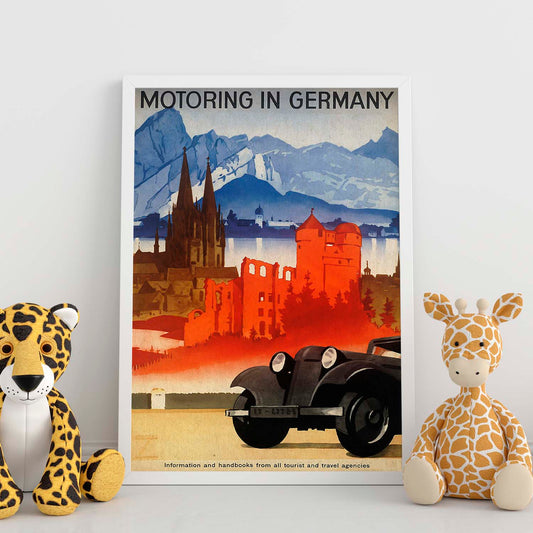 Poster vintage. Cartel vintage Motoring in Germany.-Artwork-Nacnic-Nacnic Estudio SL
