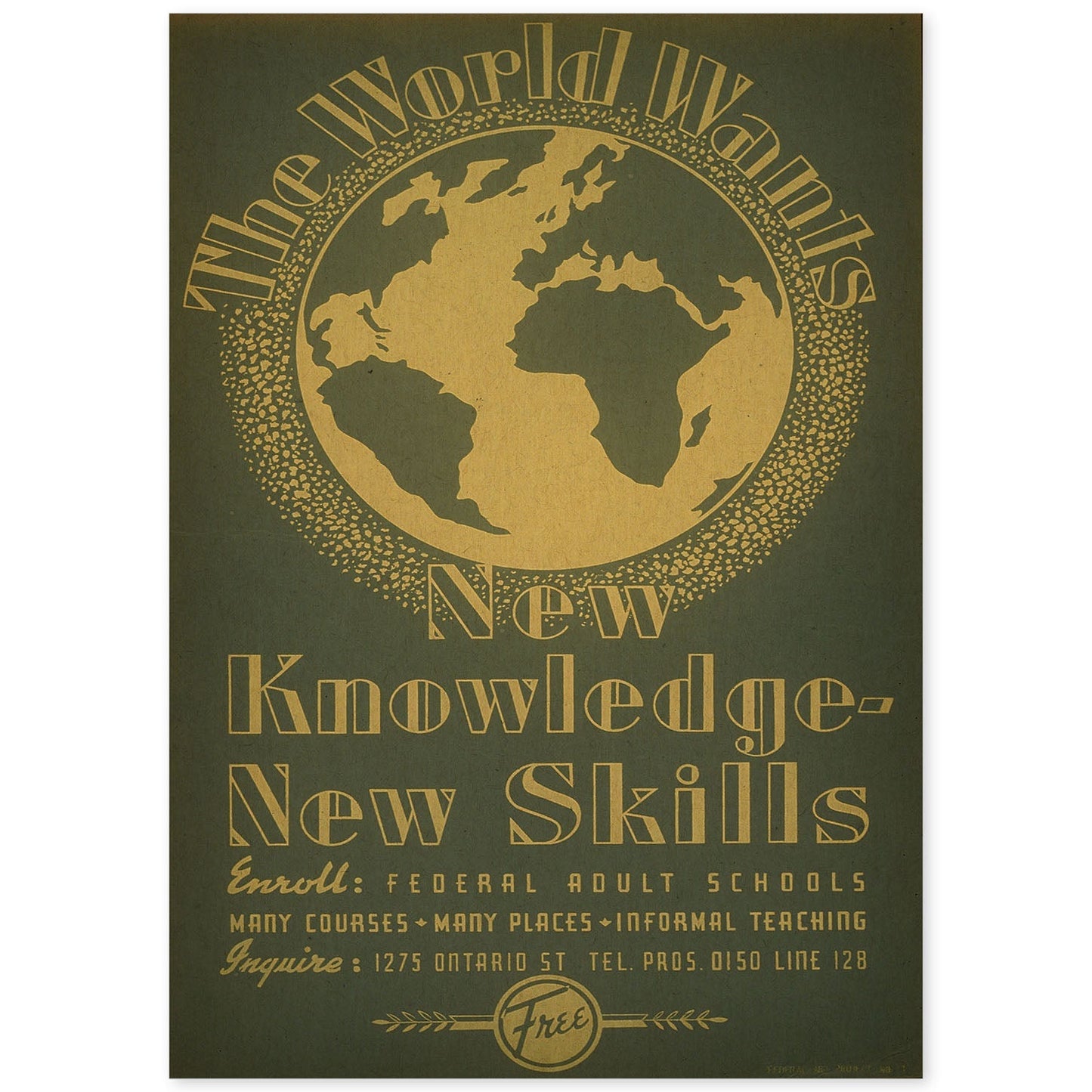 Poster vintage. Cartel vintage "Nuevo conocimiento".-Artwork-Nacnic-A4-Sin marco-Nacnic Estudio SL