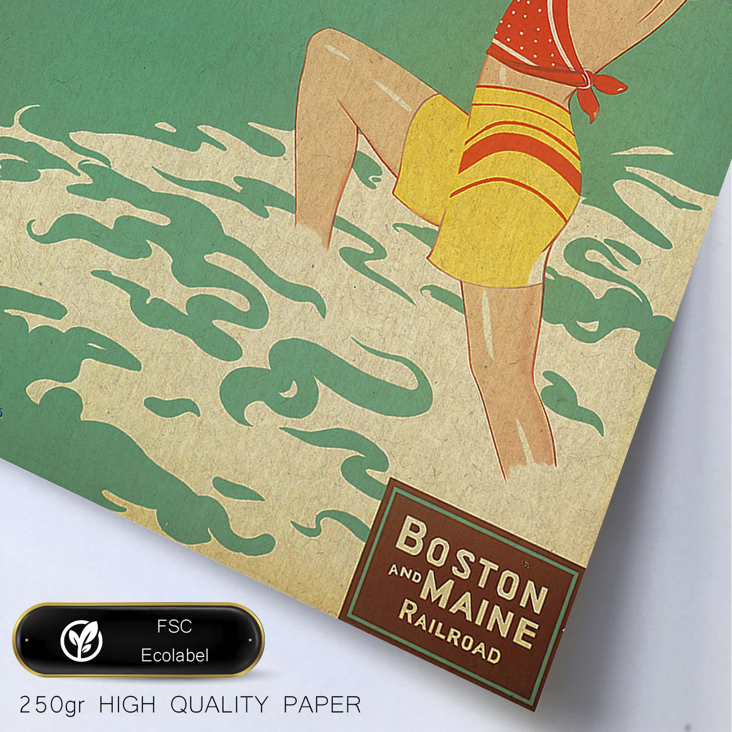 Poster vintage. Cartel vintage Old Orchard Beach.-Artwork-Nacnic-Nacnic Estudio SL