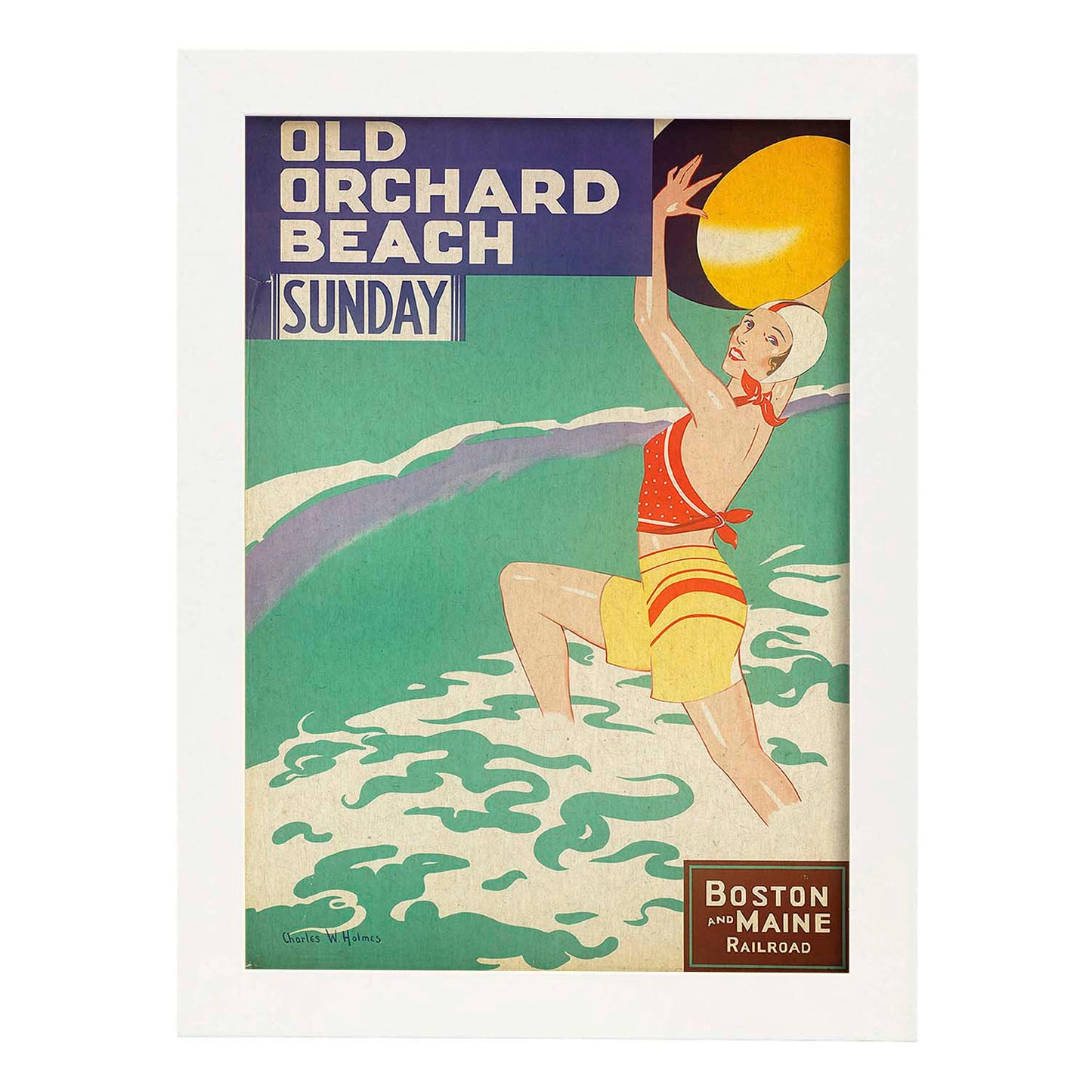 Poster vintage. Cartel vintage Old Orchard Beach.-Artwork-Nacnic-A3-Marco Blanco-Nacnic Estudio SL