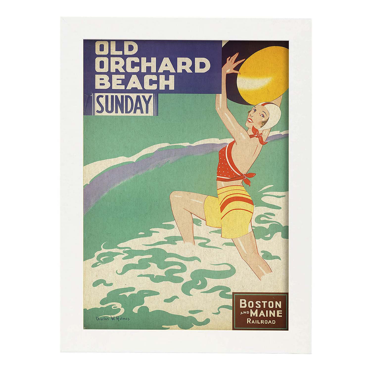 Poster vintage. Cartel vintage Old Orchard Beach.-Artwork-Nacnic-A3-Marco Blanco-Nacnic Estudio SL