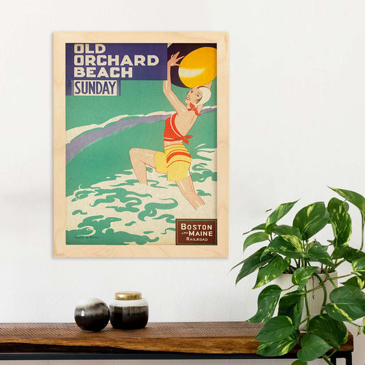 Poster vintage. Cartel vintage Old Orchard Beach.-Artwork-Nacnic-Nacnic Estudio SL