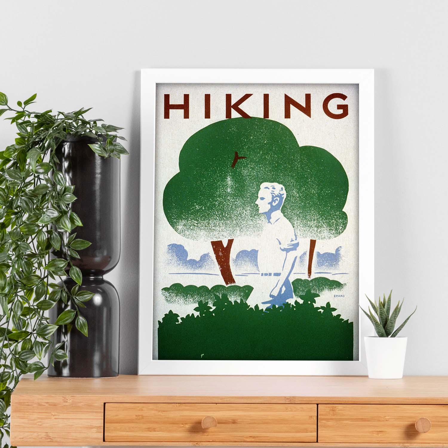 Poster vintage. Cartel vintage para campaña "Hiking". Departamento de parques..-Artwork-Nacnic-Nacnic Estudio SL