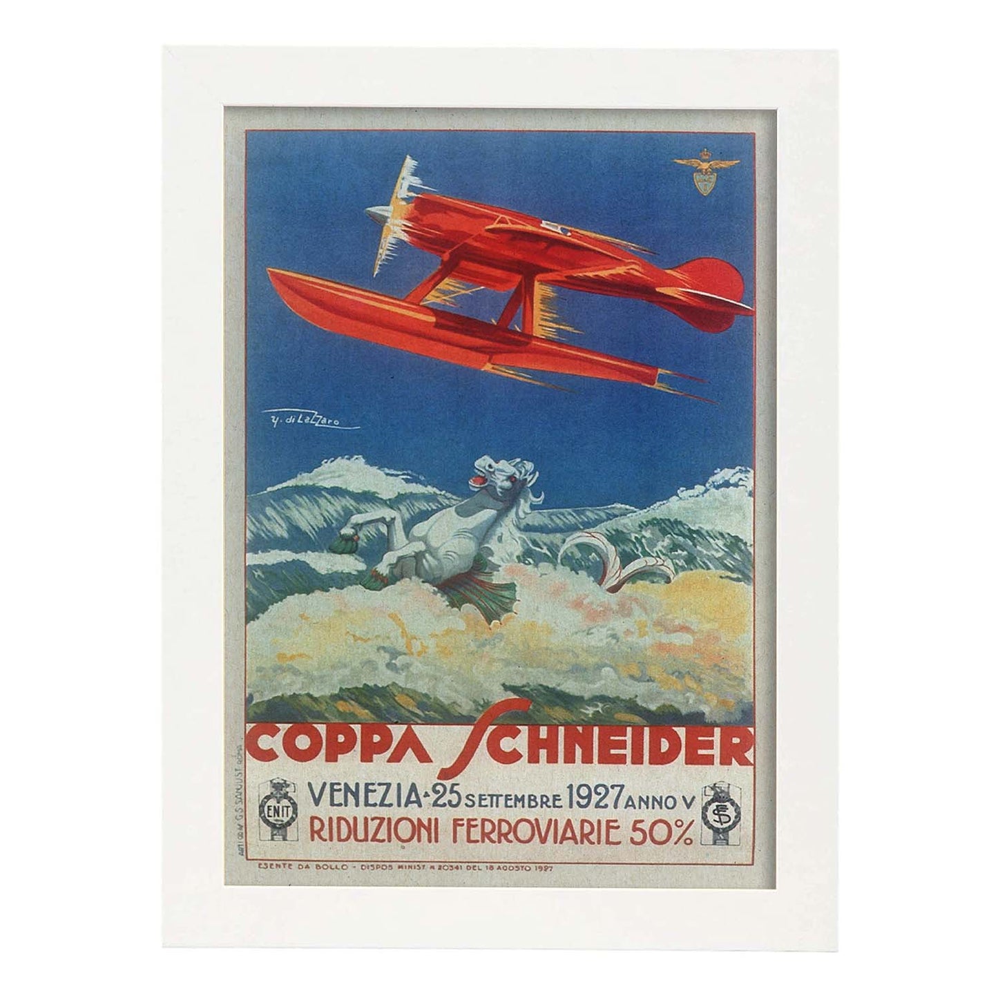 Poster vintage. Cartel vintage para competición de avionetas de Venezia en 1927.-Artwork-Nacnic-A3-Marco Blanco-Nacnic Estudio SL