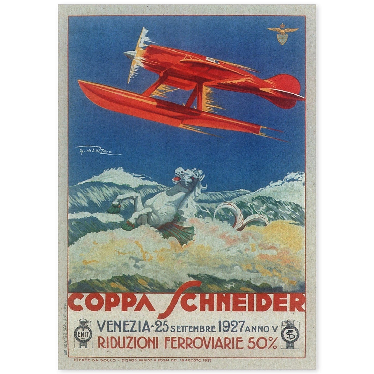 Poster vintage. Cartel vintage para competición de avionetas de Venezia en 1927.-Artwork-Nacnic-A4-Sin marco-Nacnic Estudio SL