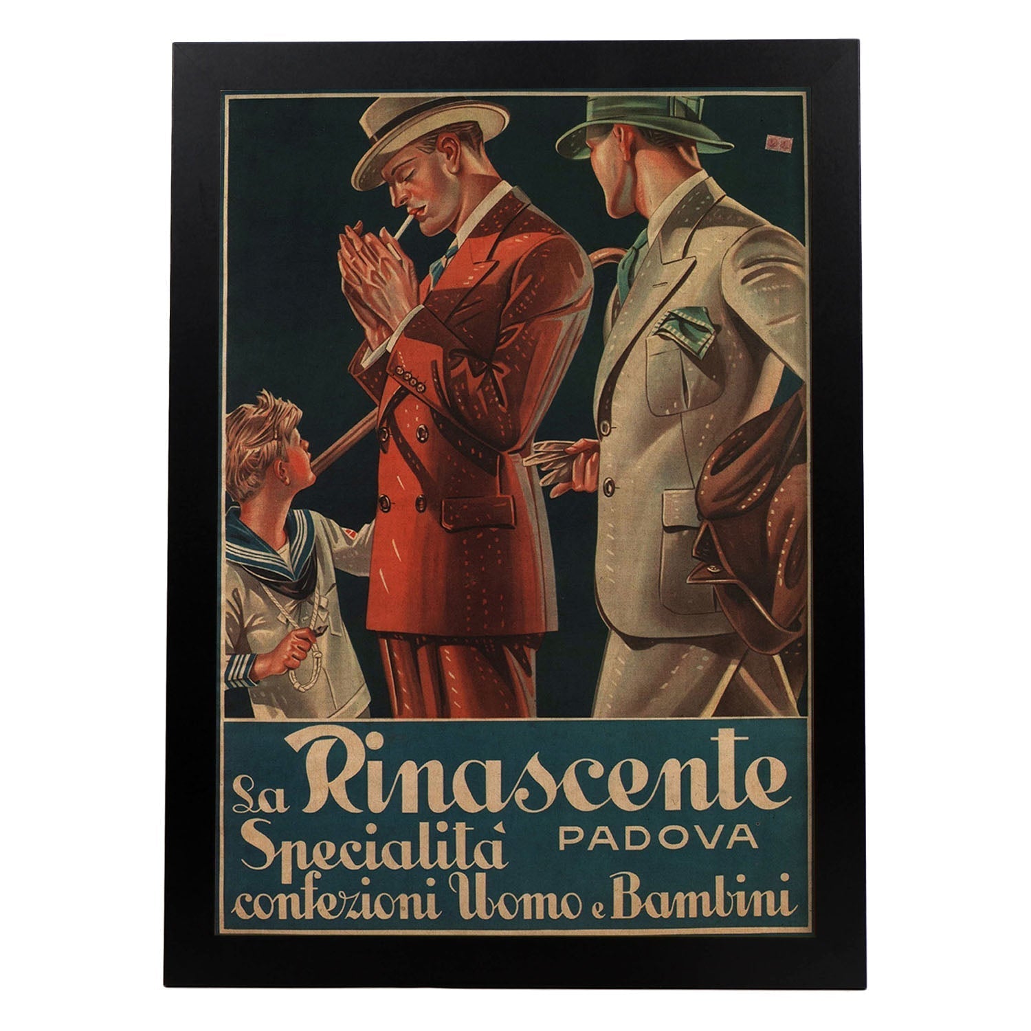 Poster vintage. Cartel vintage para La Rinascente, moda hombre y niño en Padova.-Artwork-Nacnic-A3-Marco Negro-Nacnic Estudio SL