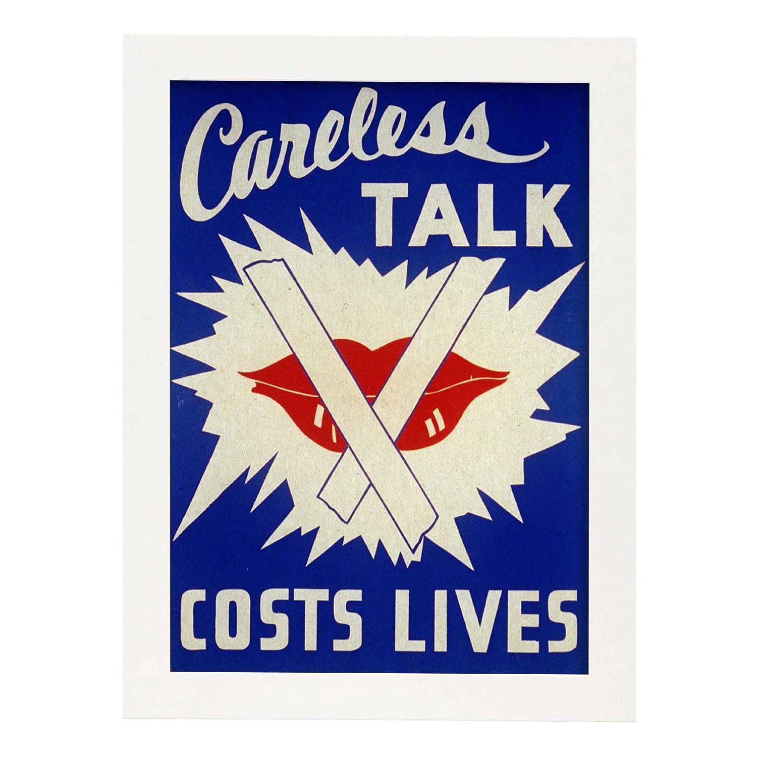 Poster vintage. Cartel vintage Propaganda Segunda Guerra Mundial EEUU "Careless talk".-Artwork-Nacnic-A3-Marco Blanco-Nacnic Estudio SL