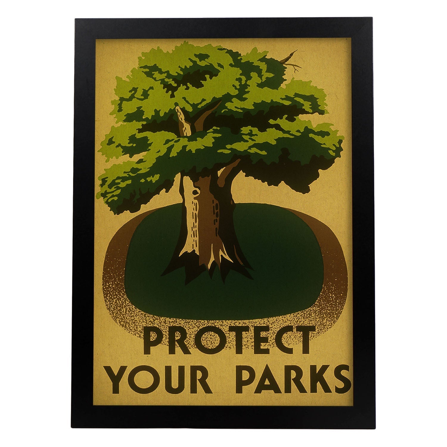 Poster vintage. Cartel vintage "Protege tu parque".-Artwork-Nacnic-A3-Marco Negro-Nacnic Estudio SL