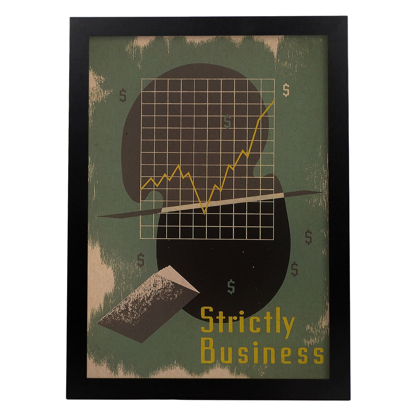Poster vintage. Cartel vintage "Solo negocios".-Artwork-Nacnic-A3-Marco Negro-Nacnic Estudio SL