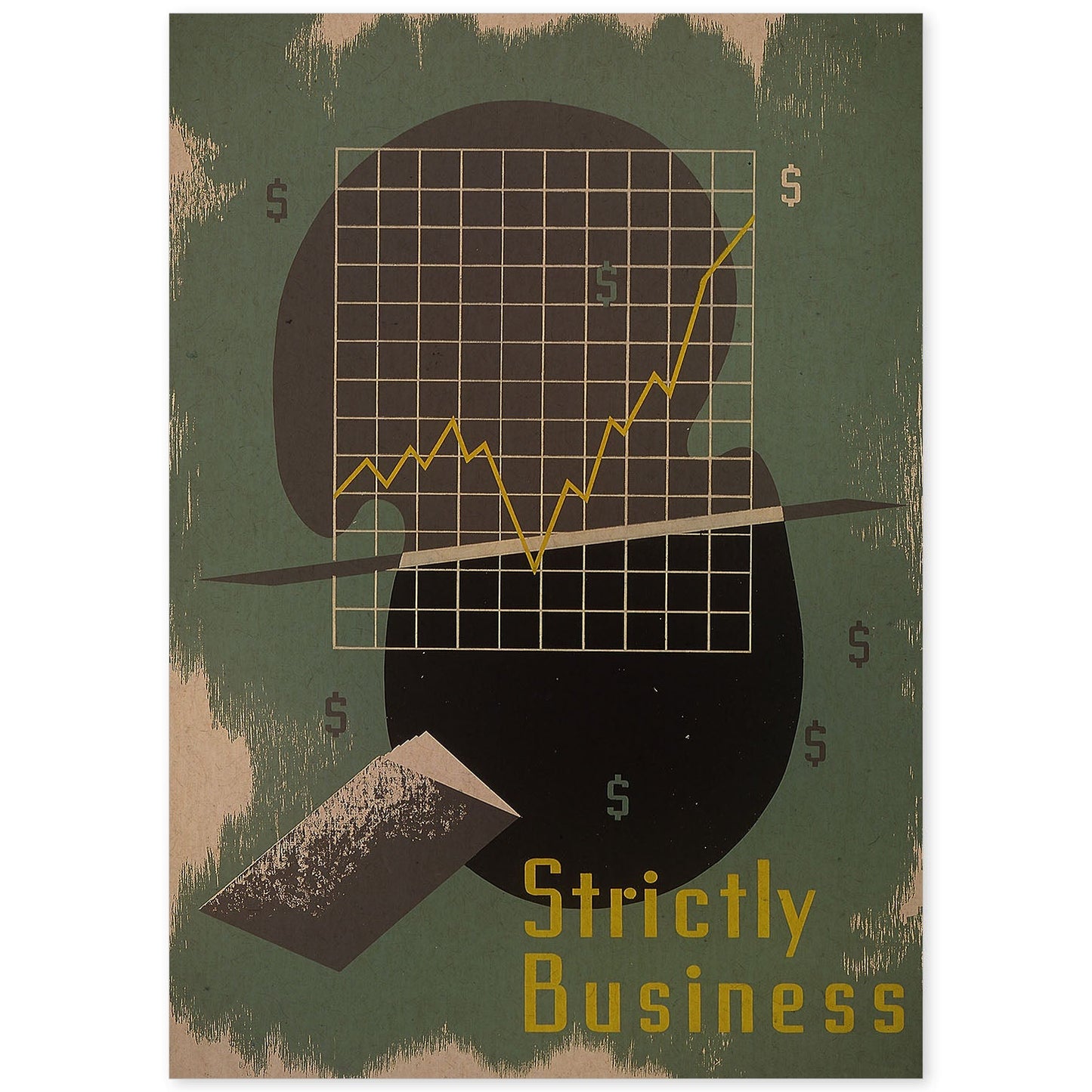 Poster vintage. Cartel vintage "Solo negocios".-Artwork-Nacnic-A4-Sin marco-Nacnic Estudio SL