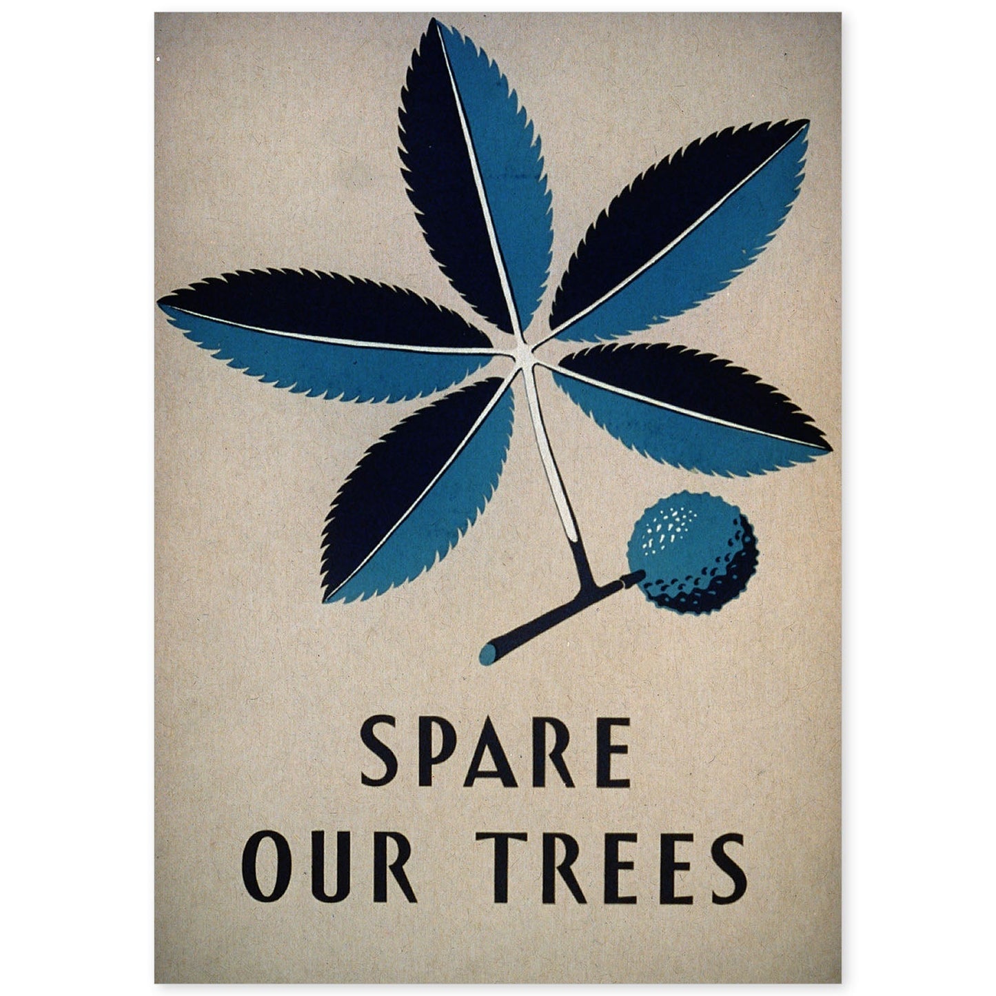 Poster vintage. Cartel vintage Spare our trees Ohio de 1938.-Artwork-Nacnic-A4-Sin marco-Nacnic Estudio SL