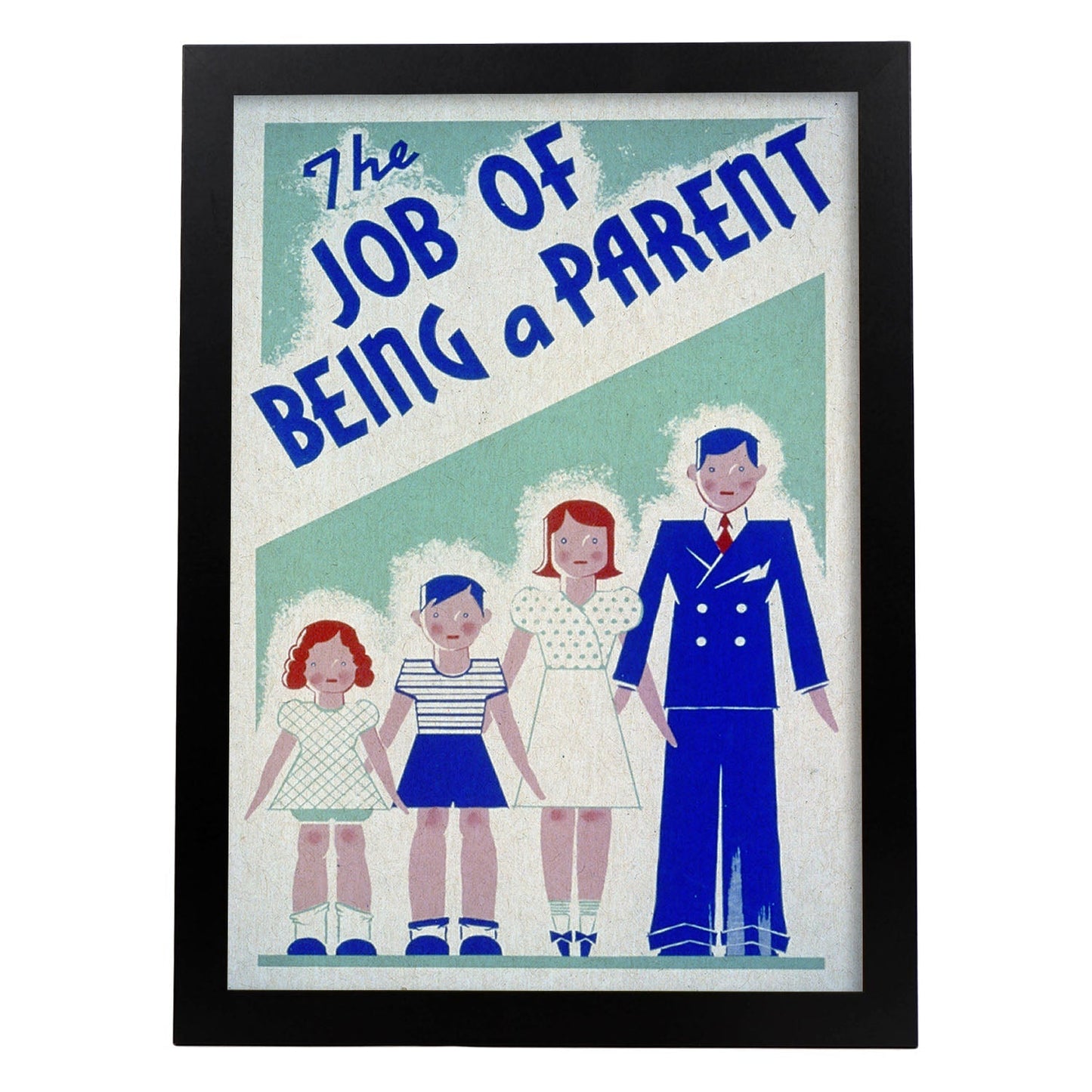 Poster vintage. Cartel vintage "The job of being a parent".-Artwork-Nacnic-A3-Marco Negro-Nacnic Estudio SL
