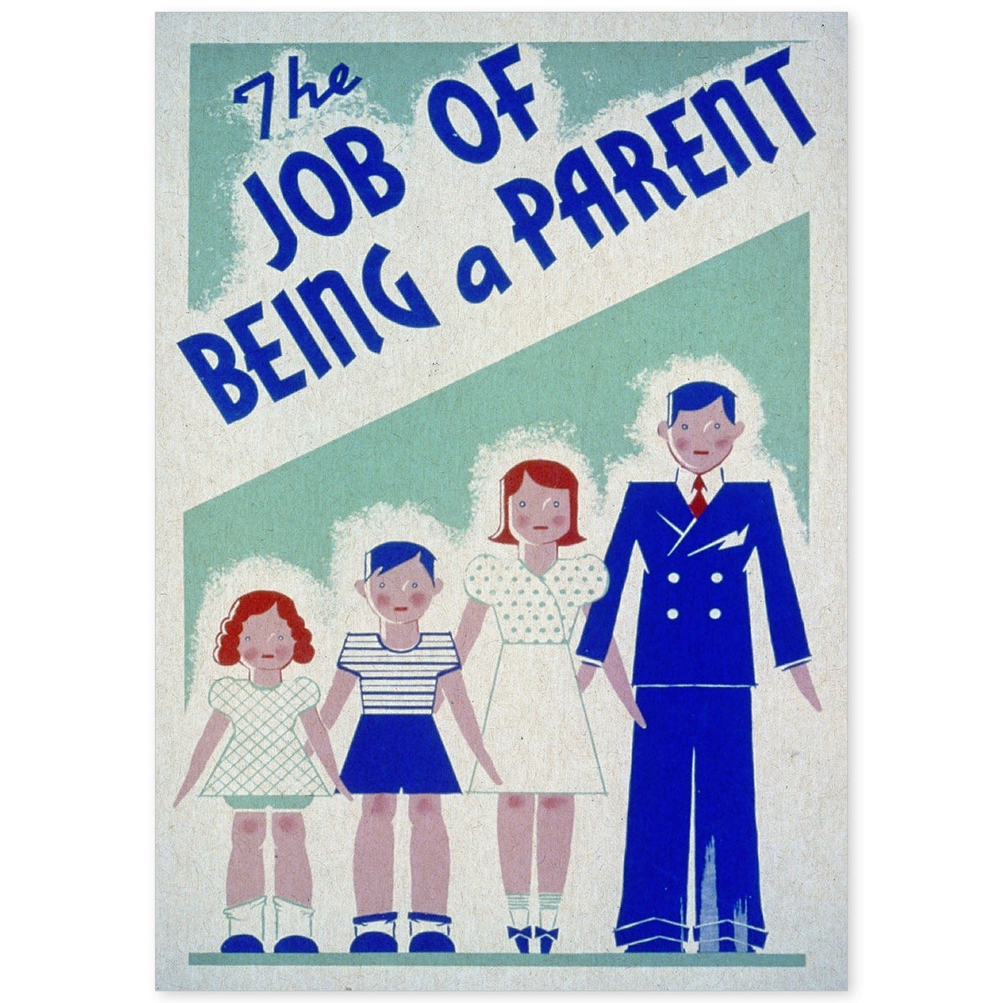 Poster vintage. Cartel vintage "The job of being a parent".-Artwork-Nacnic-A4-Sin marco-Nacnic Estudio SL