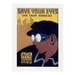 Poster vintage. Cartel vintage " trabaja con cuidado" Usa tus gafas.-Artwork-Nacnic-A4-Marco Blanco-Nacnic Estudio SL