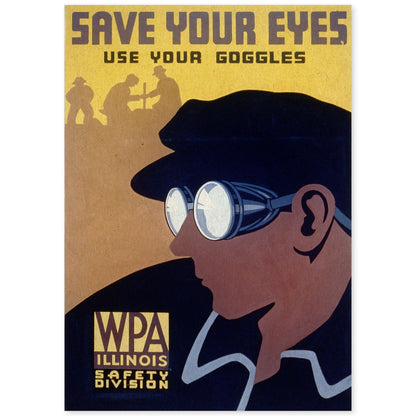 Poster vintage. Cartel vintage " trabaja con cuidado" Usa tus gafas.-Artwork-Nacnic-A4-Sin marco-Nacnic Estudio SL