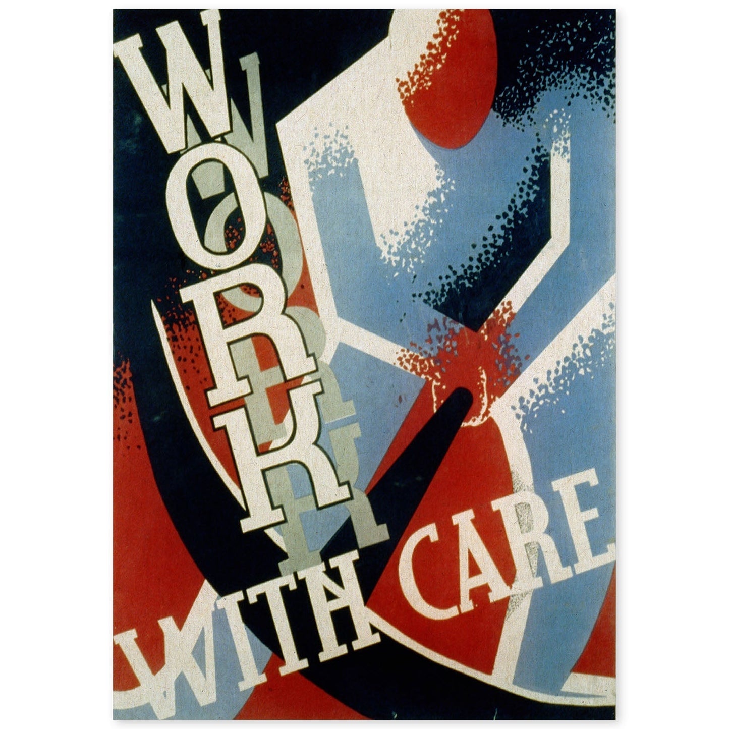 Poster vintage. Cartel vintage " trabaja con cuidado" work with care.-Artwork-Nacnic-A4-Sin marco-Nacnic Estudio SL