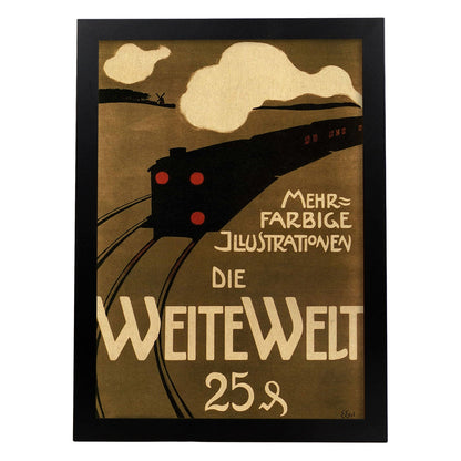 Poster vintage. Cartel vintage "Tren aleman".-Artwork-Nacnic-A4-Marco Negro-Nacnic Estudio SL