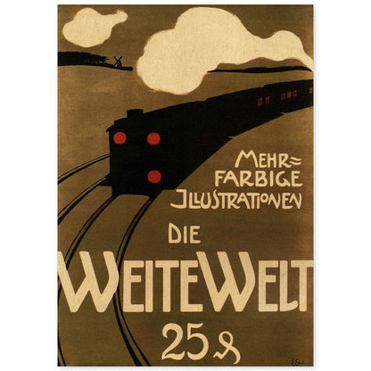 Poster vintage. Cartel vintage "Tren aleman".-Artwork-Nacnic-A4-Sin marco-Nacnic Estudio SL