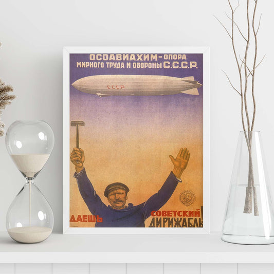 Poster vintage. Cartel vintage Union Sovietica. "Labor y debensa".-Artwork-Nacnic-Nacnic Estudio SL