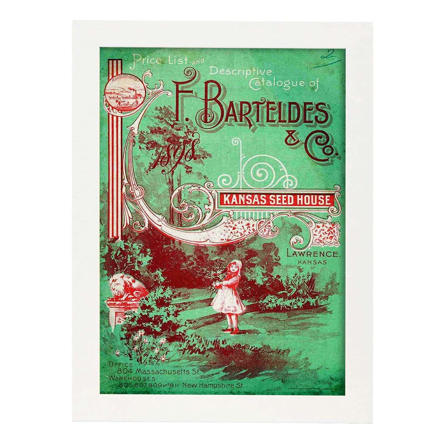 Poster vintage. Cartel vintage y catalogo para tienda F. Barteldes en Kansas.-Artwork-Nacnic-A3-Marco Blanco-Nacnic Estudio SL