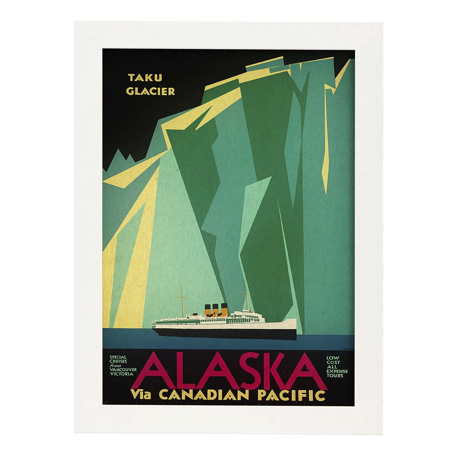 Poster vintage. Cartel vintage. Iceberg en Alaska.-Artwork-Nacnic-A3-Marco Blanco-Nacnic Estudio SL