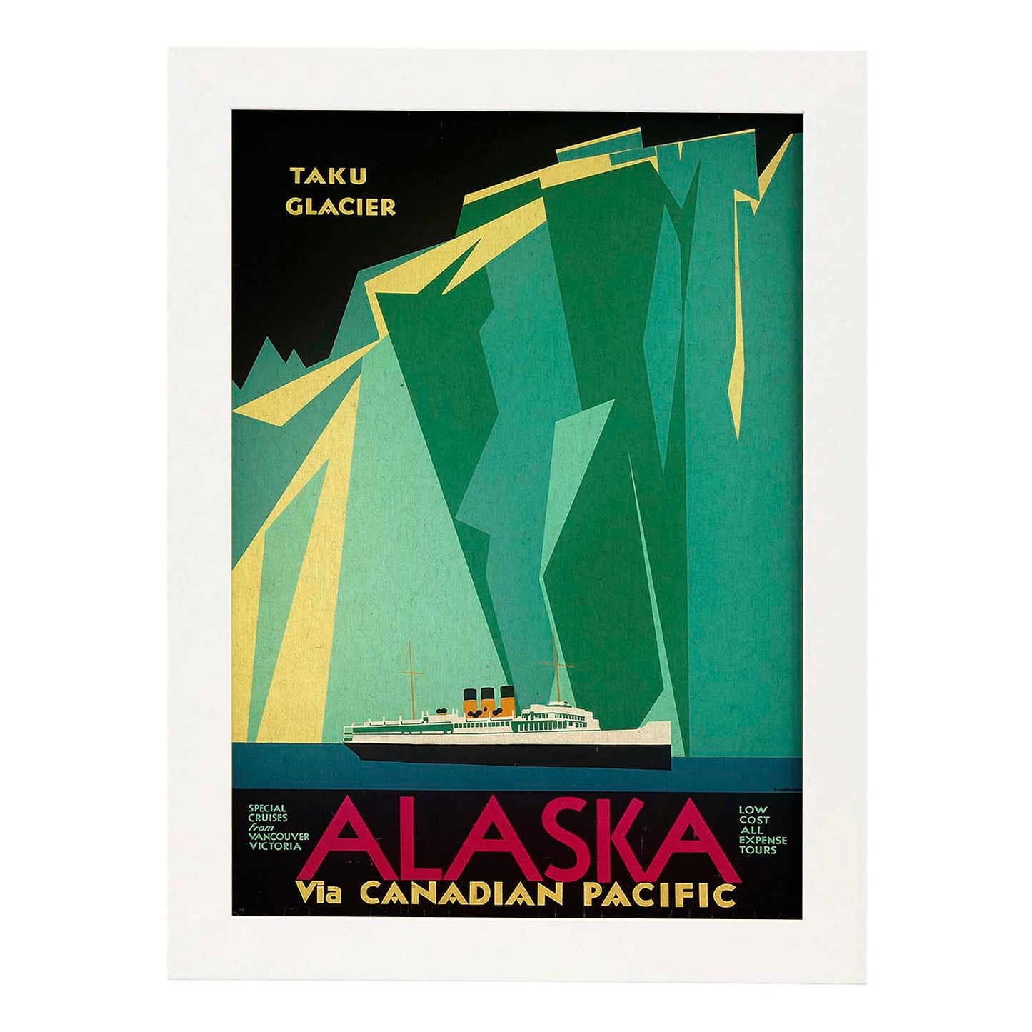 Poster vintage. Cartel vintage. Iceberg en Alaska.-Artwork-Nacnic-A4-Marco Blanco-Nacnic Estudio SL