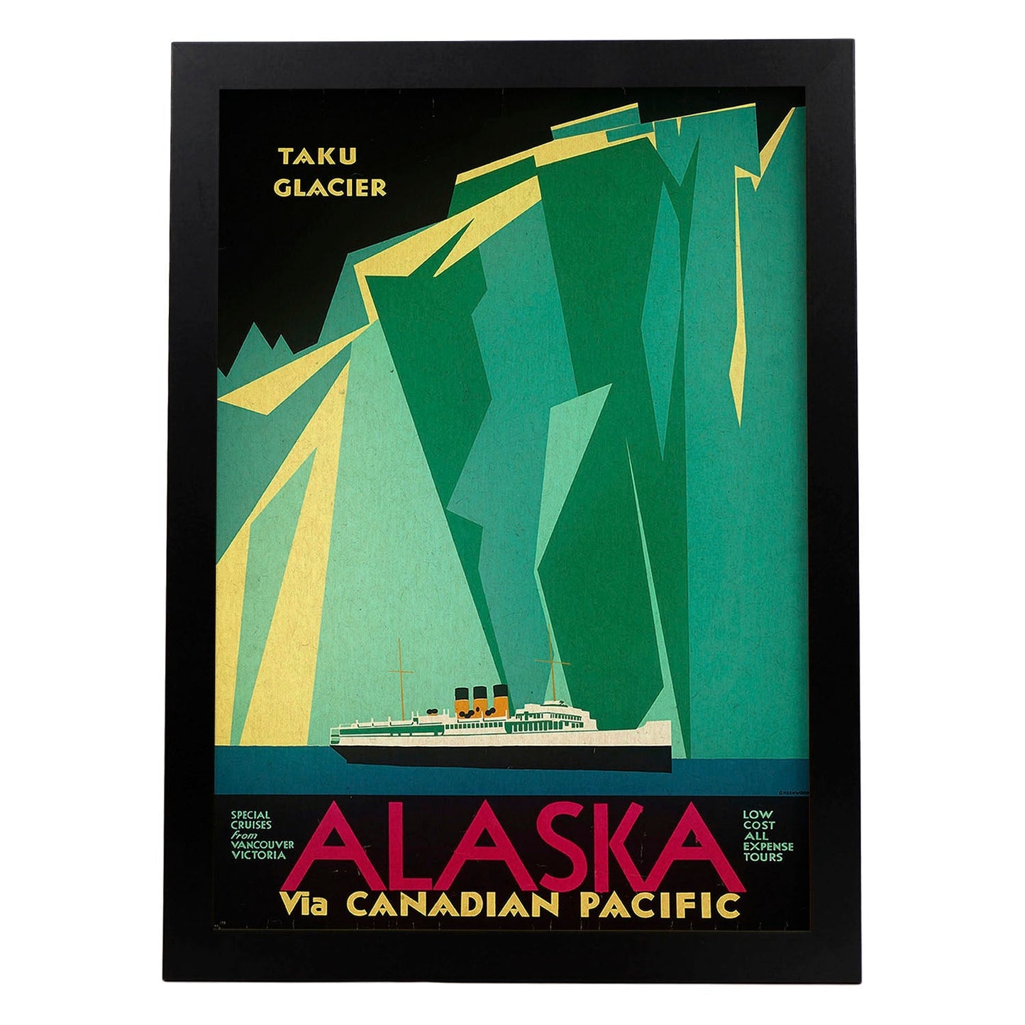 Poster vintage. Cartel vintage. Iceberg en Alaska.-Artwork-Nacnic-A4-Marco Negro-Nacnic Estudio SL