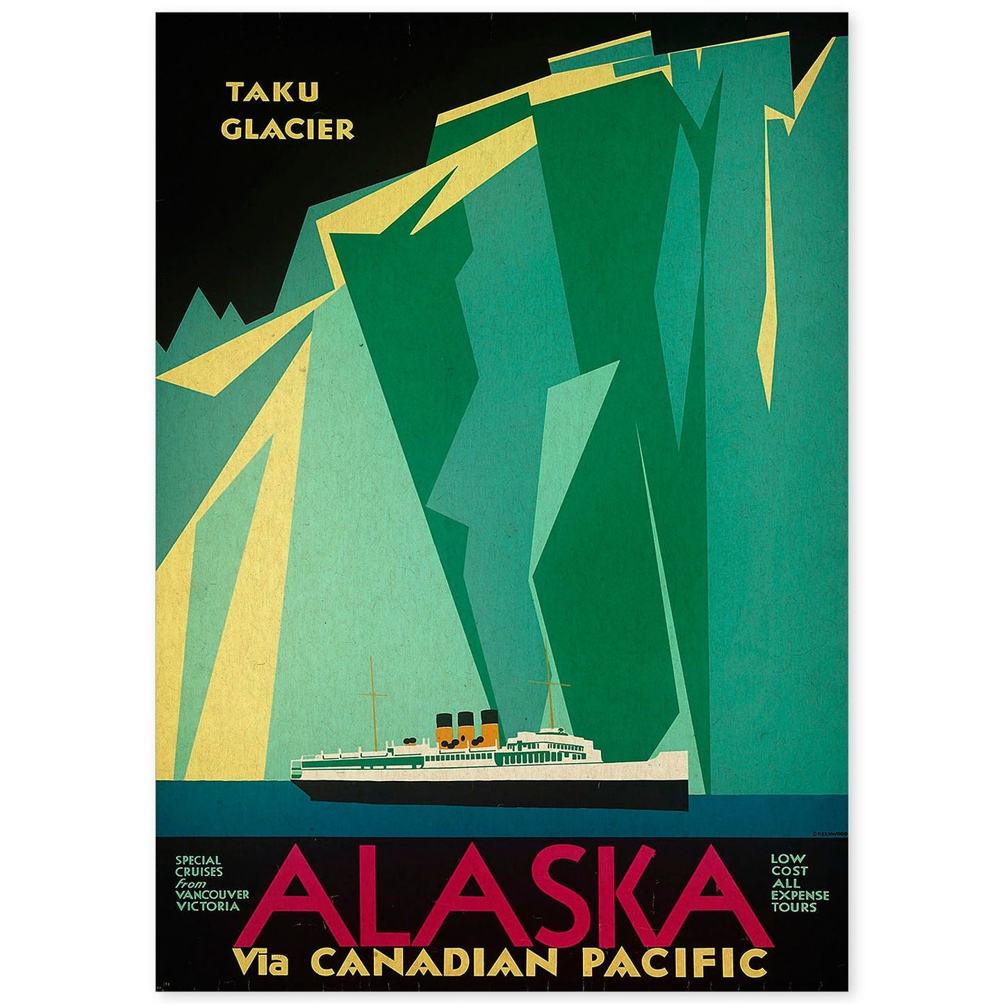 Poster vintage. Cartel vintage. Iceberg en Alaska.-Artwork-Nacnic-A4-Sin marco-Nacnic Estudio SL