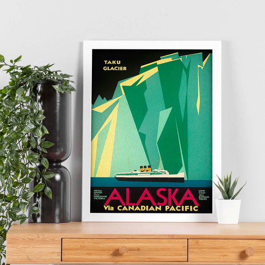 Poster vintage. Cartel vintage. Iceberg en Alaska.-Artwork-Nacnic-Nacnic Estudio SL