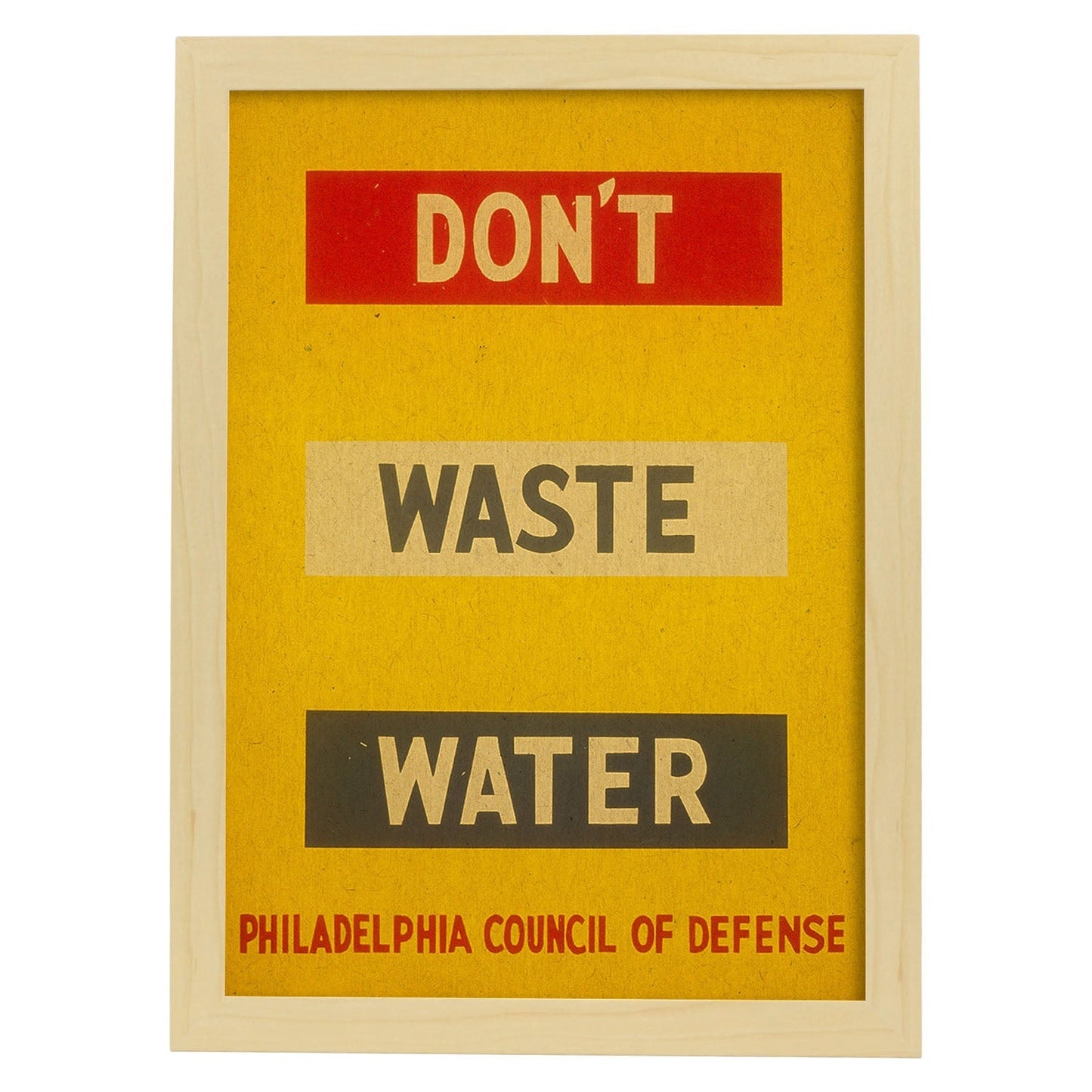 Poster vintage. Cartel vintage. "No gastes agua".-Artwork-Nacnic-A3-Marco Madera clara-Nacnic Estudio SL
