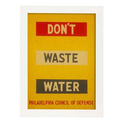 Poster vintage. Cartel vintage. "No gastes agua".-Artwork-Nacnic-A4-Marco Blanco-Nacnic Estudio SL
