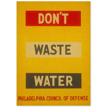 Poster vintage. Cartel vintage. "No gastes agua".-Artwork-Nacnic-A4-Sin marco-Nacnic Estudio SL