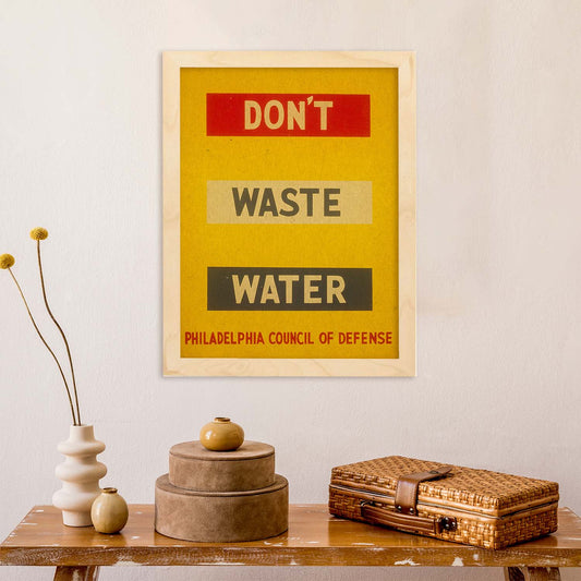 Poster vintage. Cartel vintage. "No gastes agua".-Artwork-Nacnic-Nacnic Estudio SL