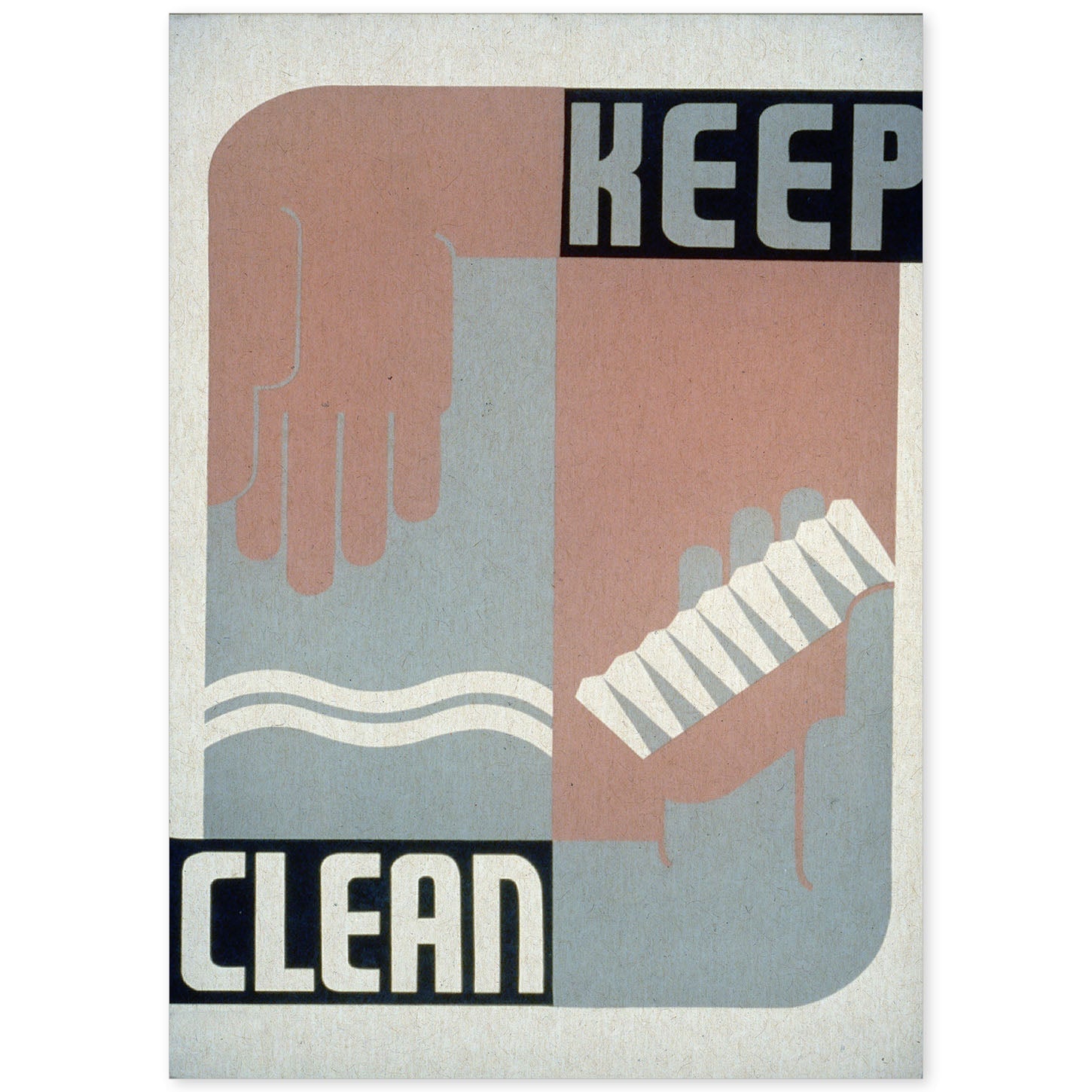 Poster vintage. Mantente Limpio. Higiene personal.-Artwork-Nacnic-A4-Sin marco-Nacnic Estudio SL